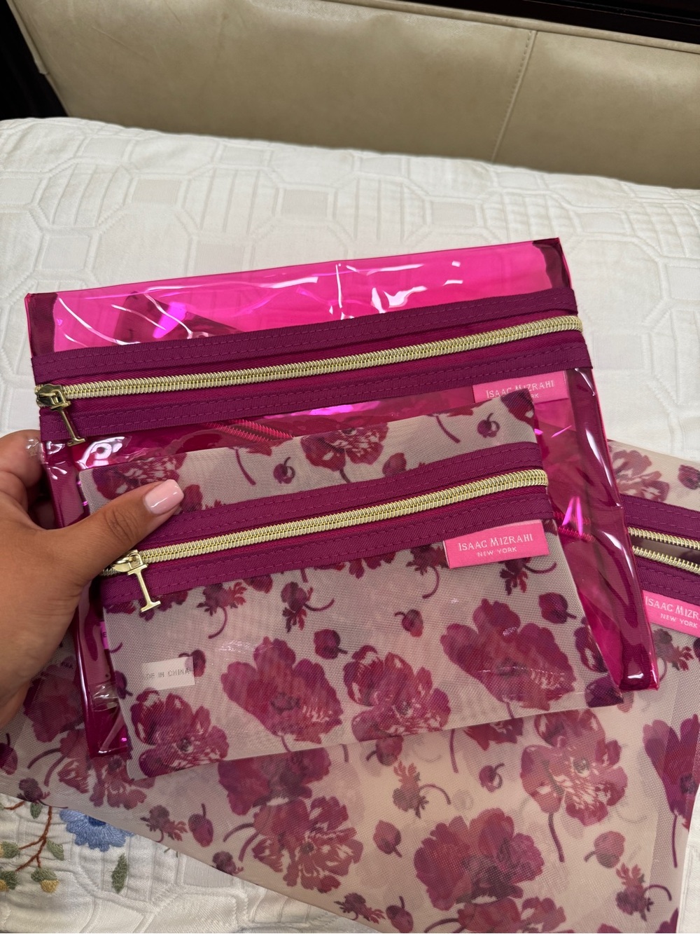 Isaac Mizrahi 3 in 1 Travel Makeup Pouch